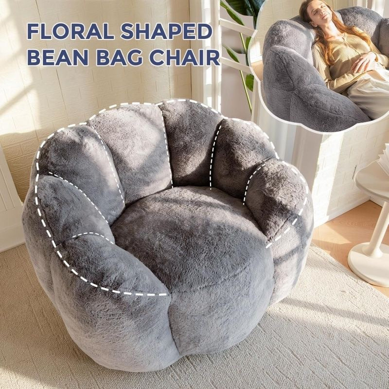 Compressed Plush Bean Bag Chair for Living Room Bedroom Balcony