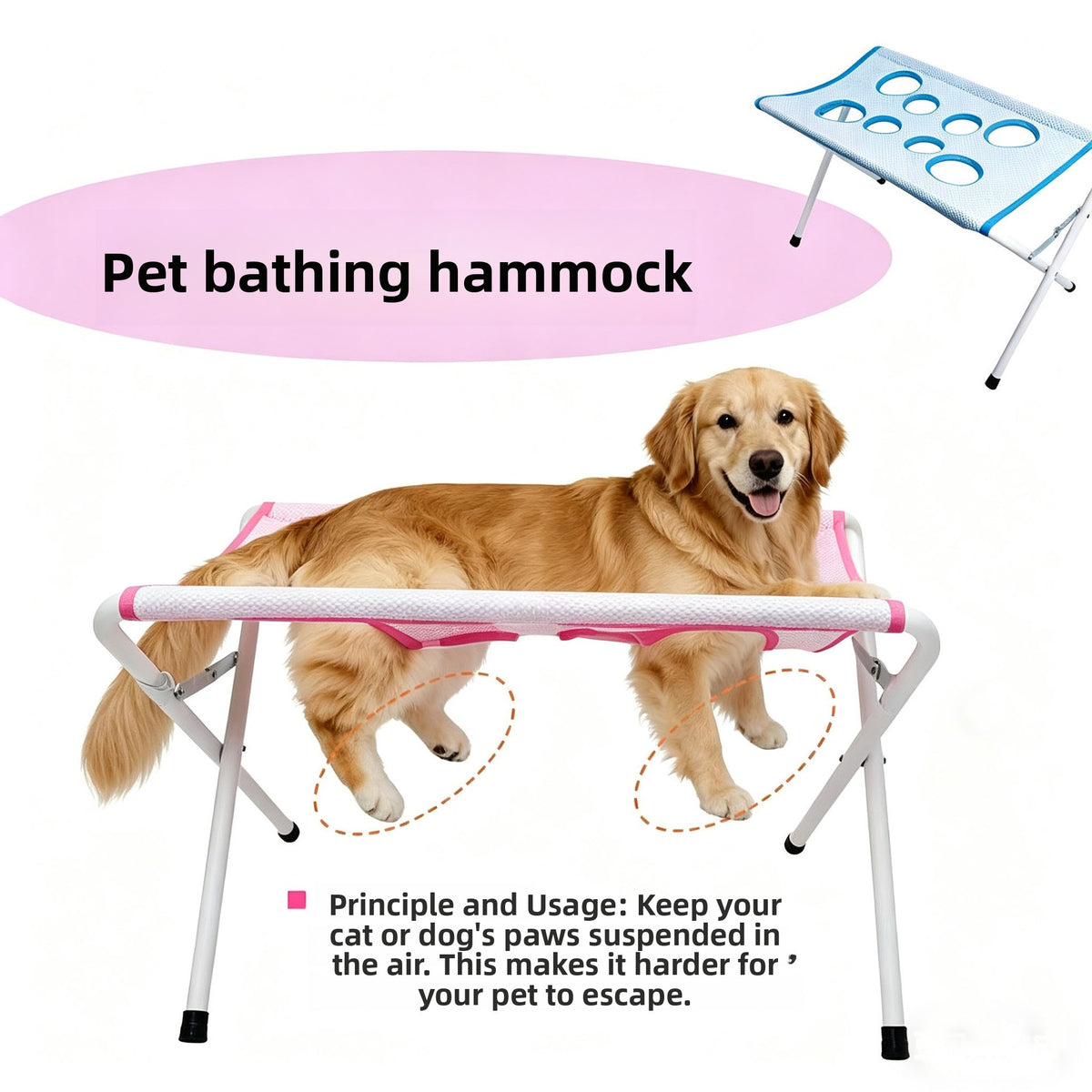Pet Grooming and Bathing Stand with Limb Support