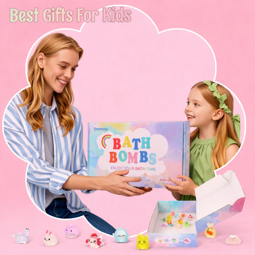 Childrens Surprise Bath Salt Balls with Hidden Toys