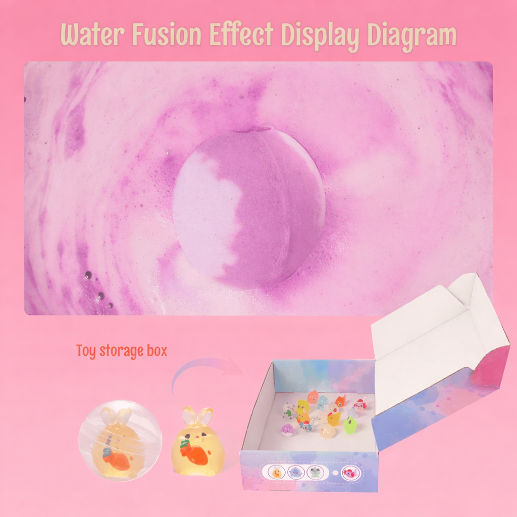 Childrens Surprise Bath Salt Balls with Hidden Toys